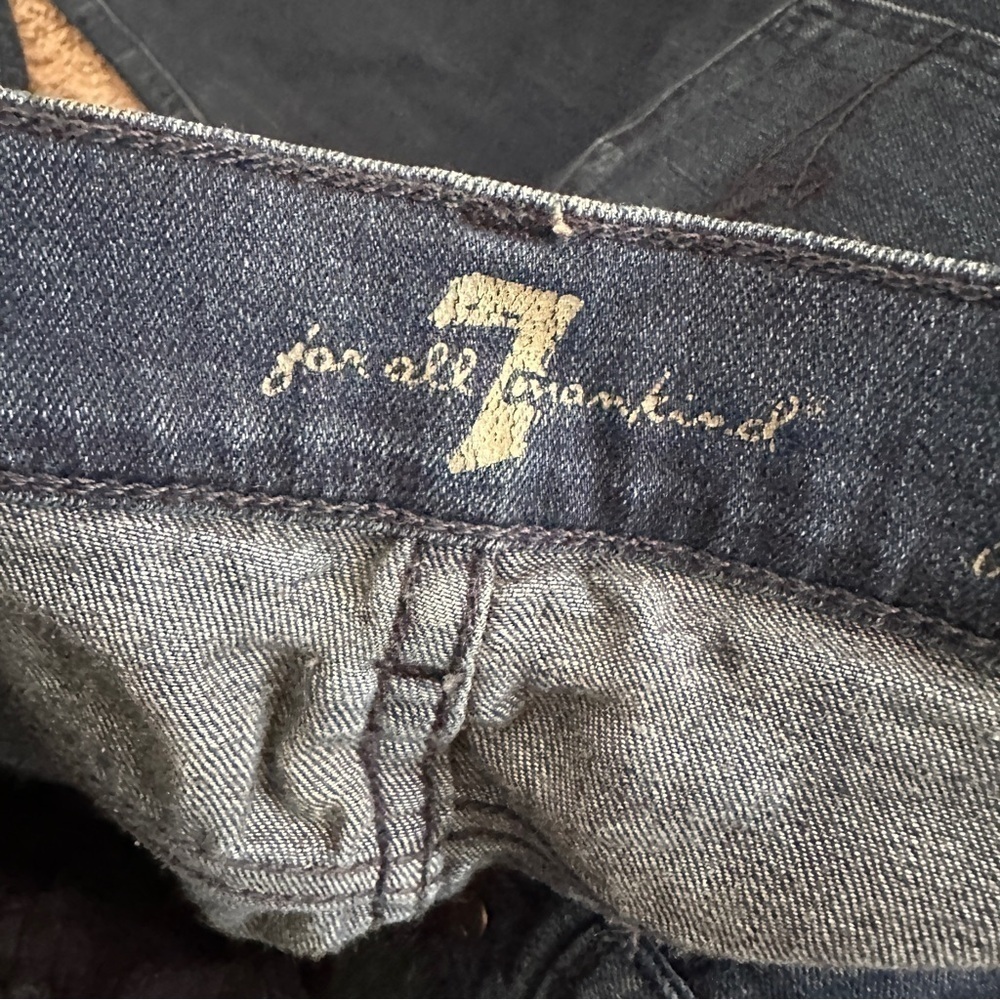 7 for all mankind josephina skinny boyfriend dark wash distressed jeans size 25 - Picture 13 of 14